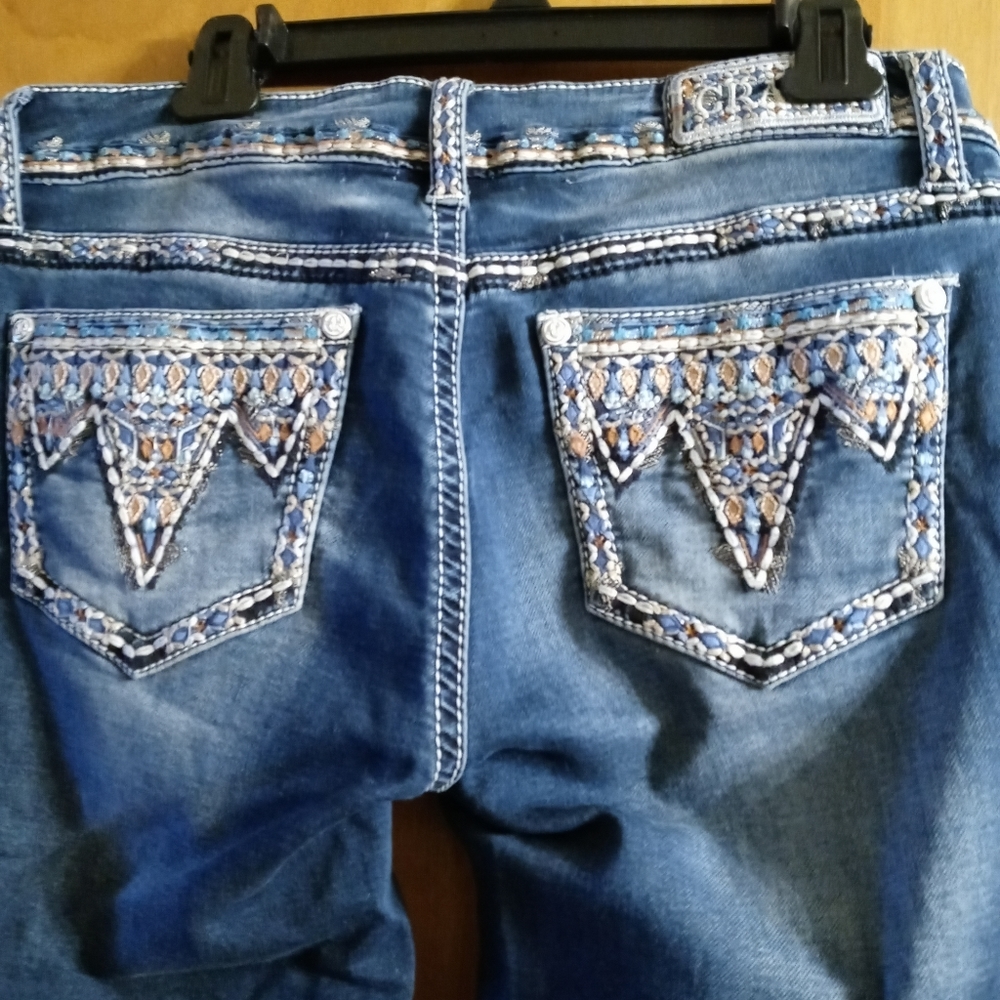 Grace in LA embroidered jeans